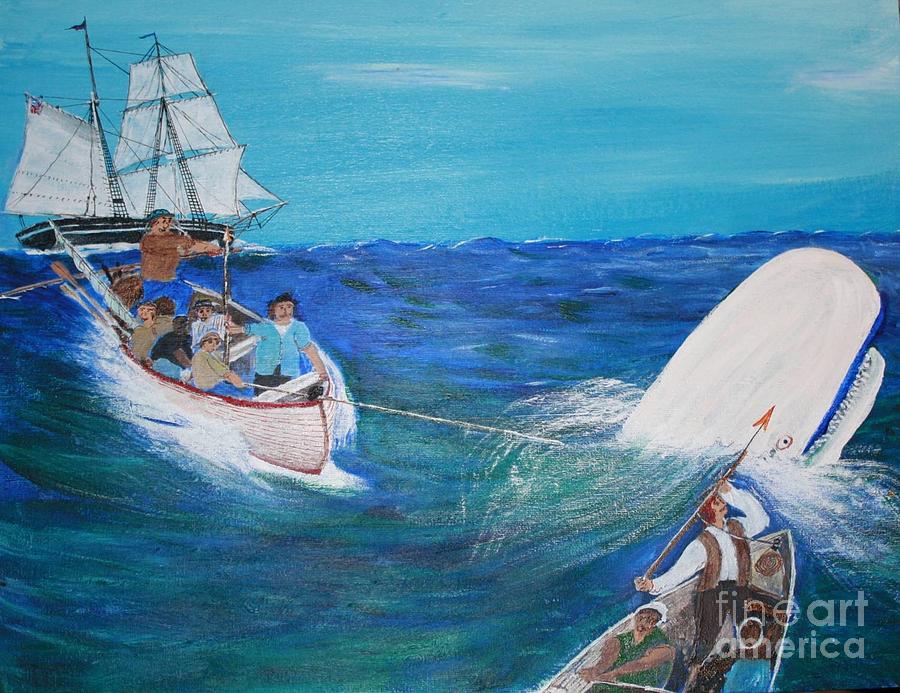 Brigantine Painting - Moby Dick - The White Whale by Bill Hubbard