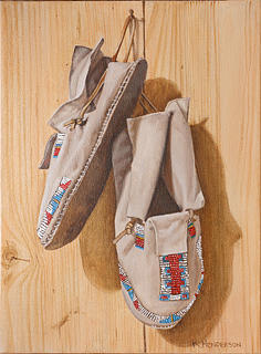 American Indian Painting - Moccasins by K Henderson