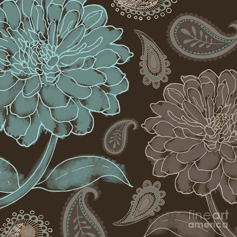 Flower Painting - Mocha and Paisley by Mindy Sommers