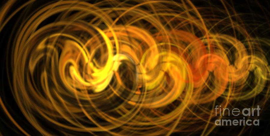 Abstract Digital Art - Mocha Sun Swirls by Kim Sy Ok
