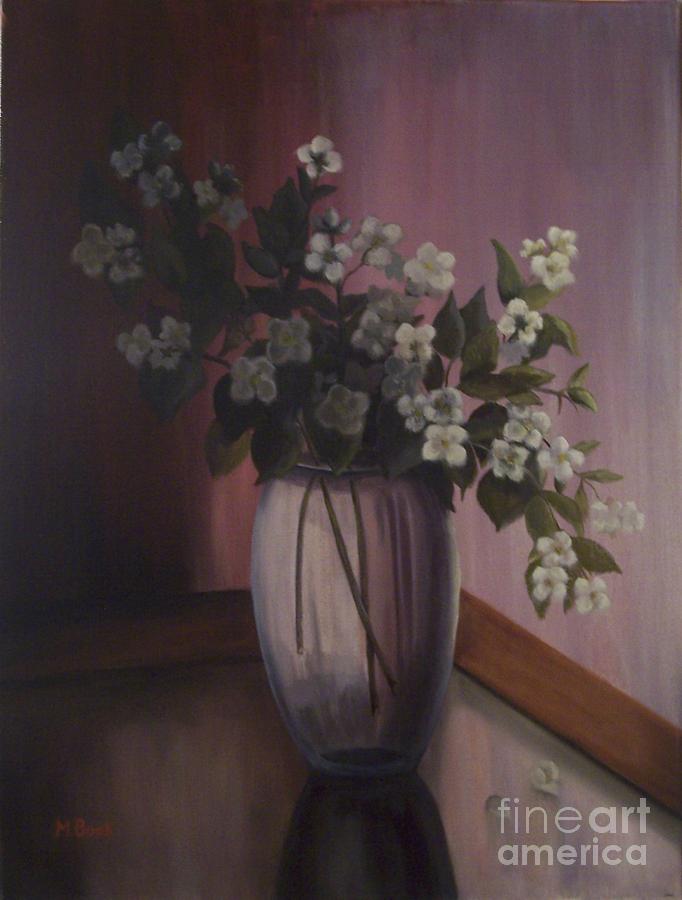Mock Orange Blossoms Painting by Marlene Book