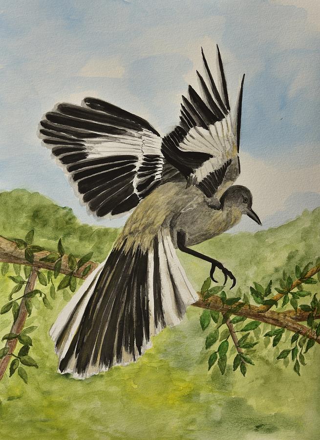 Mockingbird Landing Painting by Linda Brody