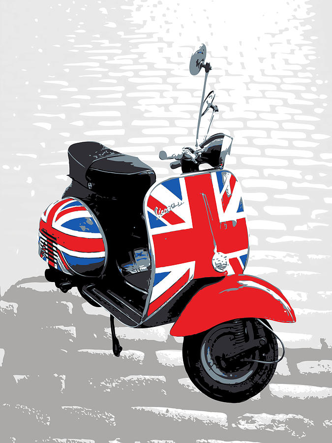 Mod Scooter Pop Art Digital Art by Michael Tompsett