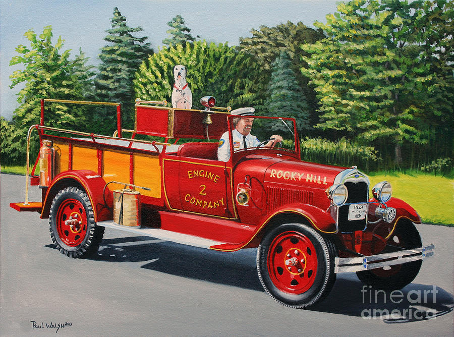 Model A Fire Engine Painting