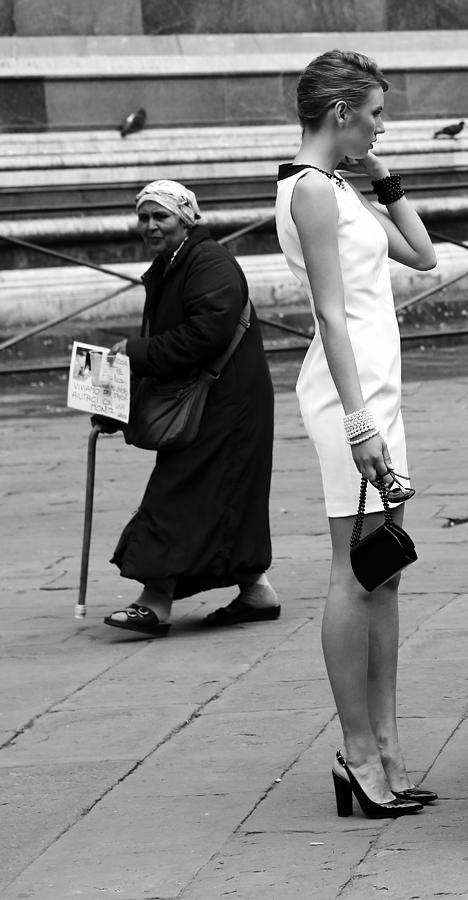 Model and Beggar 1b Photograph by Andrew Fare