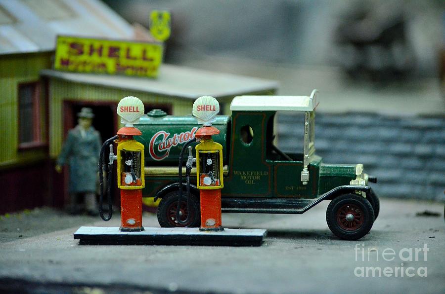 Model Castrol oil tanker truck at Shell petrol gas station  Photograph by Imran Ahmed