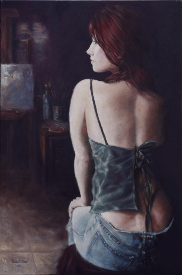 Model in Studio Painting by Harvie Brown