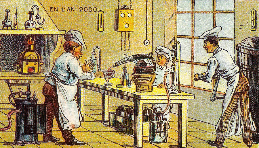 Model Kitchen, 1900s French Postcard Photograph by Science Source