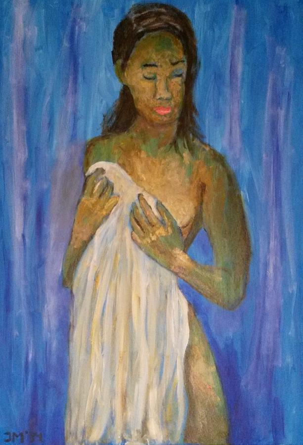 Model with towel Painting by Johannis Meijer
