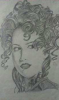 Modern Girl Drawing - Moden girl by Ganesh Timilsina