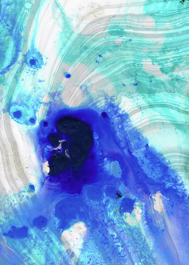 Abstract Painting - Modern Abstract Art - Blue Marble by Sharon Cummings