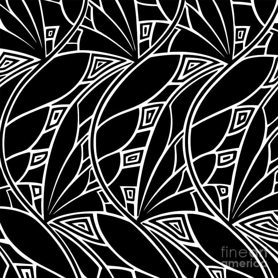 Modern Art Nouveau Tessellations Black And White