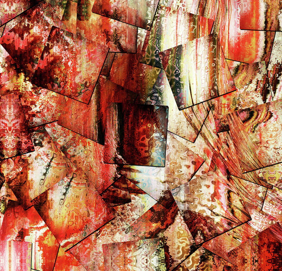 Modern Batik Contemporary Abstract Art Mixed Media