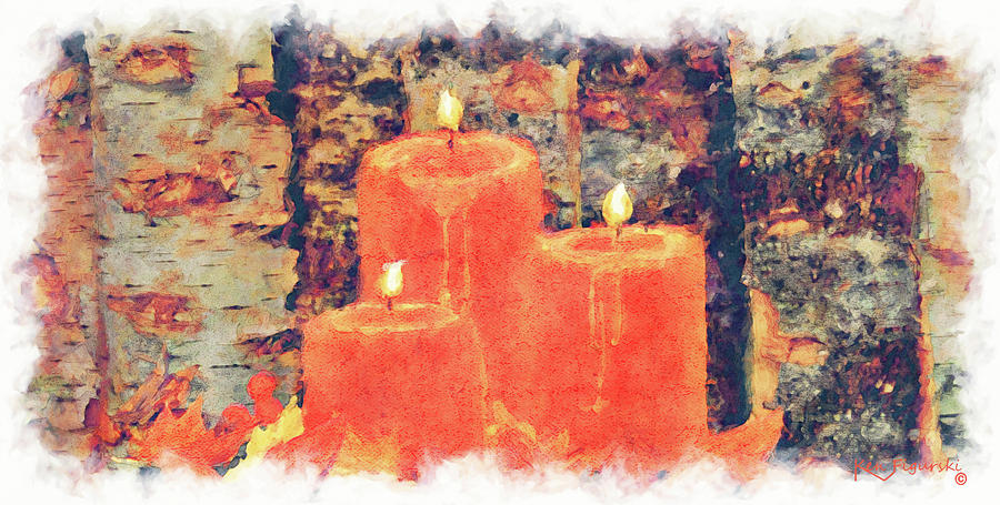 Modern Candle Painting 2 Relief by Ken Figurski
