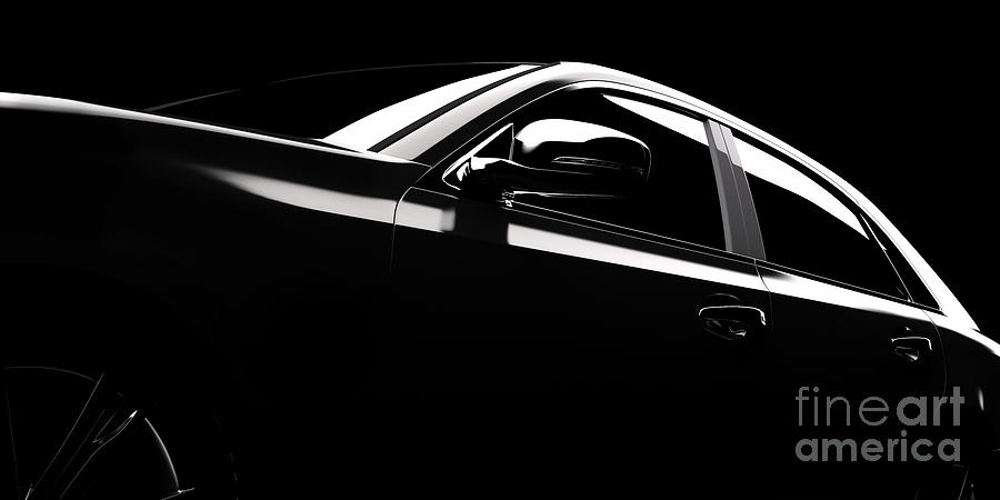 Modern car silhouette in spotlight Photograph by Michal Bednarek