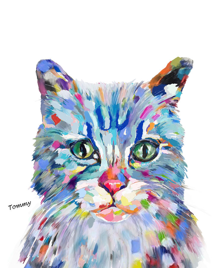 Modern Cat Painting by Portraits By NC