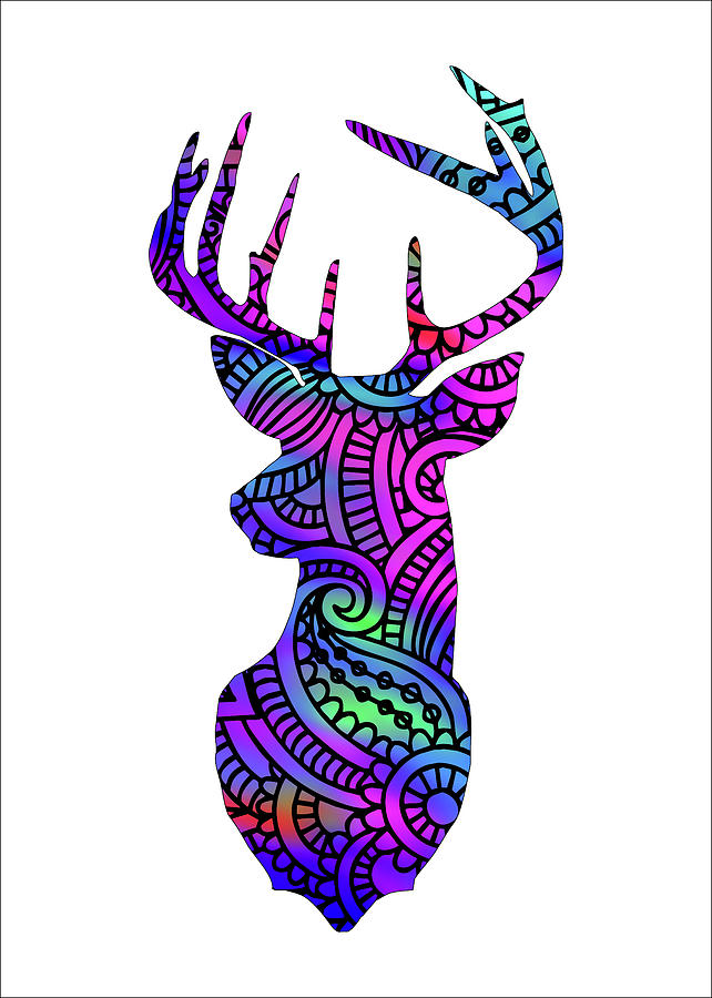 Modern Deer Pattern Digital Art by Ricky Barnard