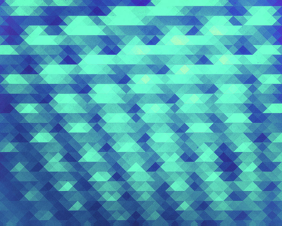 Abstract Digital Art - Modern Fashion Abstract Color Pattern in Blue   Green by Philipp Rietz