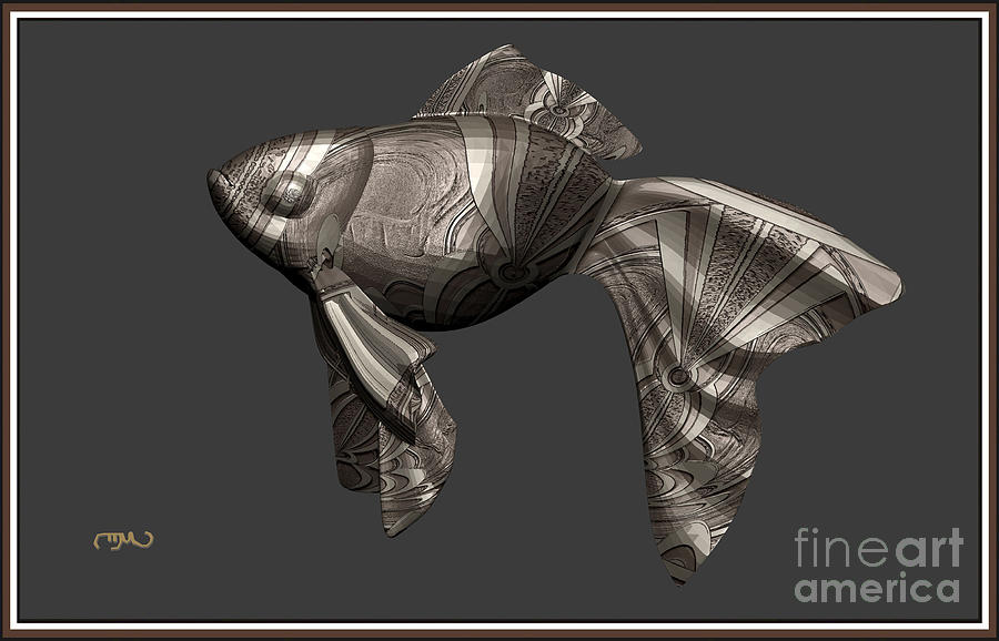 Impressionism Digital Art - Modern figurine of Fish 25 by Pemaro