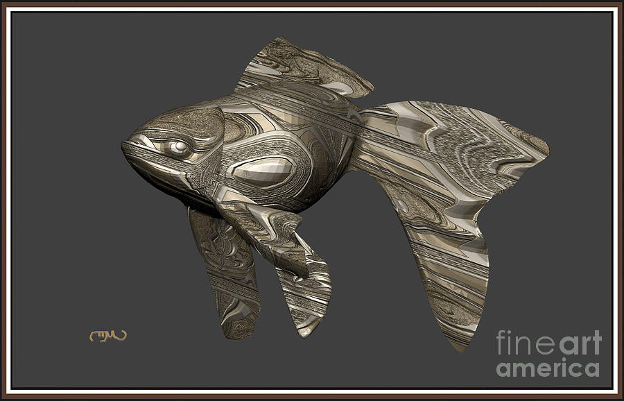 Impressionism Digital Art - Modern figurine of Fish 30 by Pemaro