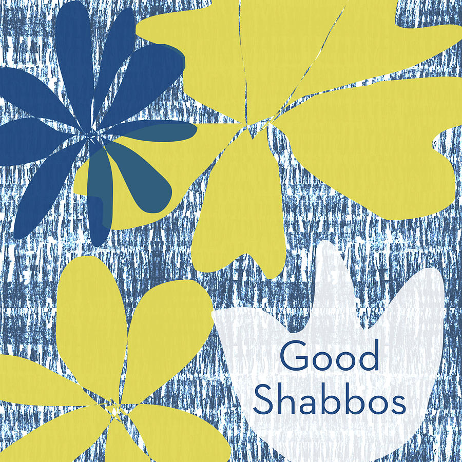 Pattern Mixed Media - Modern Floral Good Shabbos- Art by Linda Woods by Linda Woods