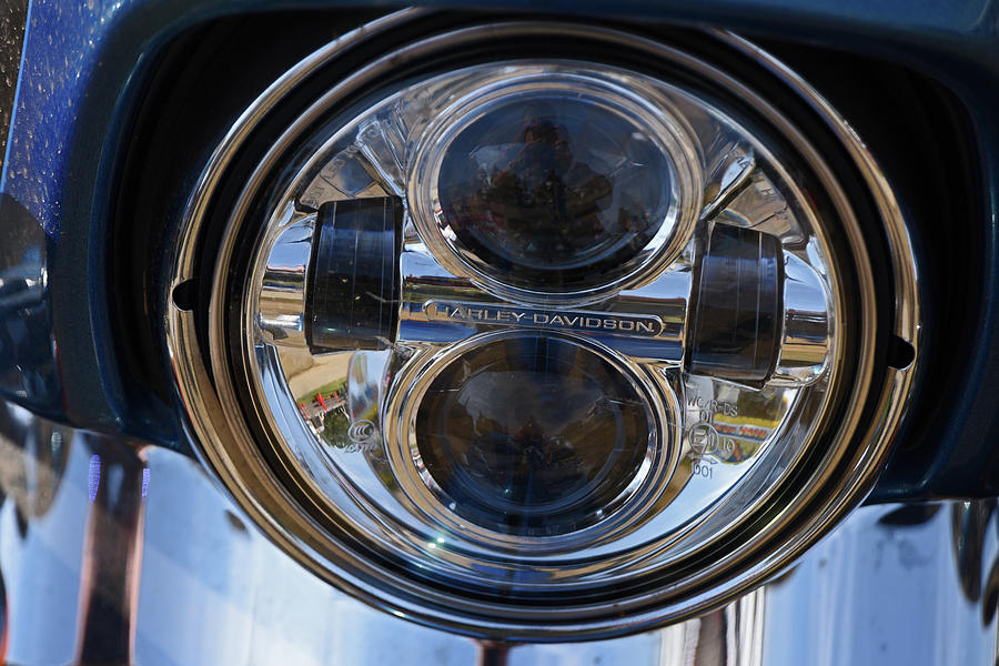 Modern Harley Headlight Photograph by Mike Martin