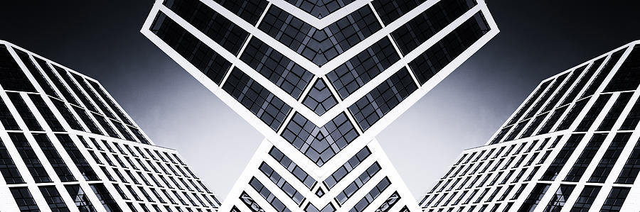 Modern High Rise Glass Building Mono Stark Photograph by John Williams
