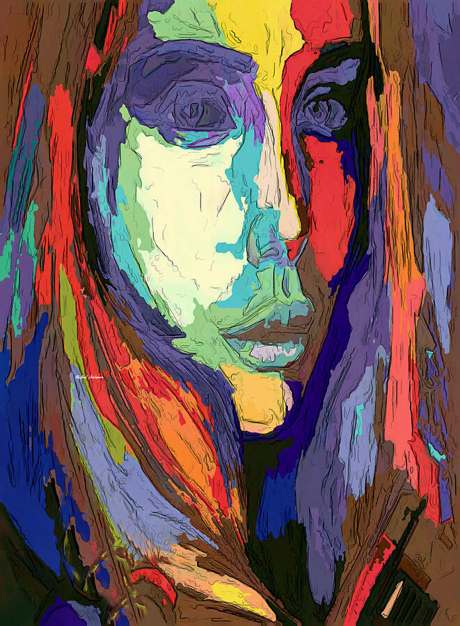 Modern Impressionist Female Portrait Digital Art by Rafael Salazar