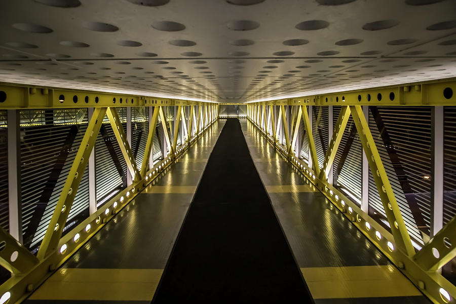 modern looking pedway in Chicago Photograph by Sven Brogren