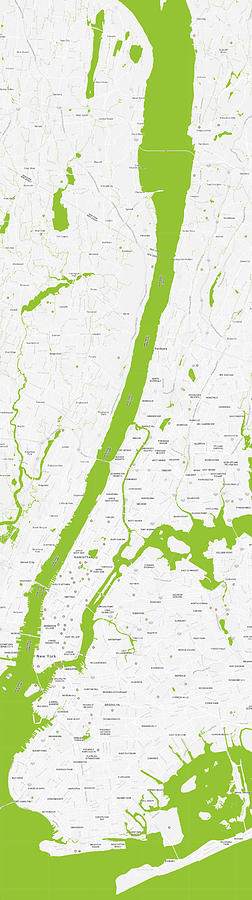 Modern Map of Upper New York Painting by Celestial Images