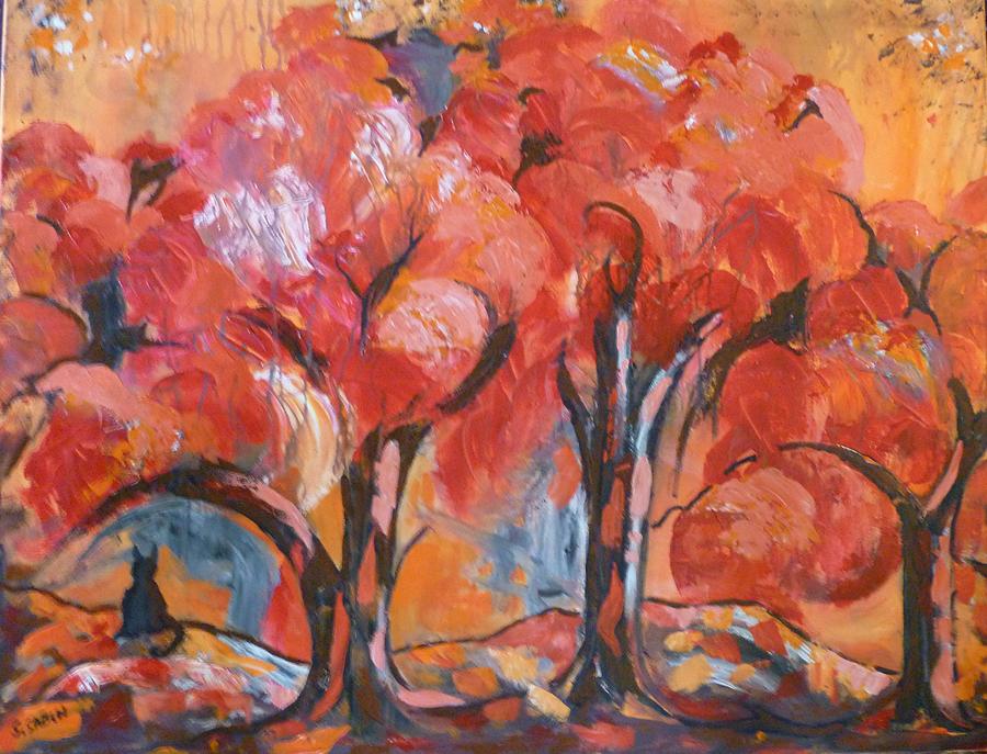 Modern maples Painting by Saga Sabin