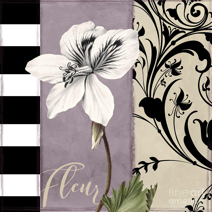White Flower Painting - Modern Mauve by Mindy Sommers