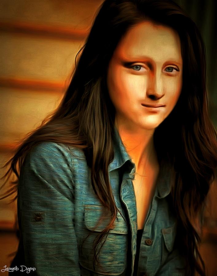 Modern Mona  Lisa  Rembrandt Style  DA Digital Art by 