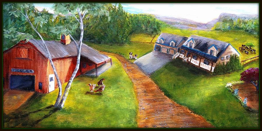 Modern New Hampshire Farm Painting by Deborah Naves