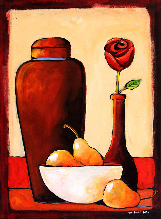 Modern Minimalist Painting - Modern Pears by Toni Grote