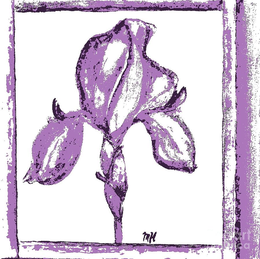 Modern Purple Iris Painting by Marsha Heiken