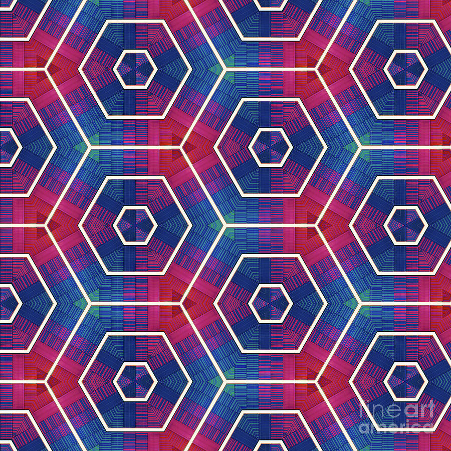 Abstract Digital Art - Modern Rainbow Colored Kaleidoscope 4 by Amy Cicconi
