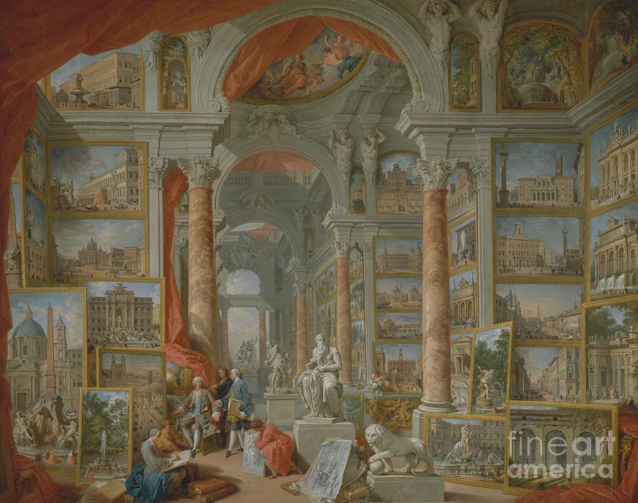 Modern Rome, 1757 Painting by Giovanni Paolo Pannini