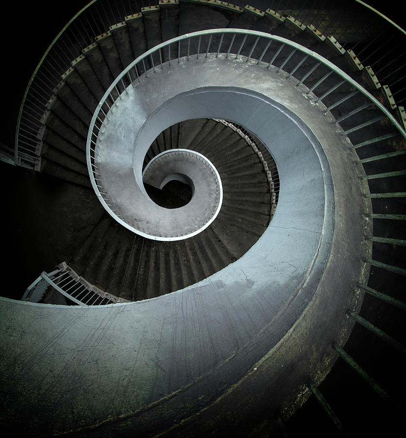 Modern spiral stairs Photograph by Jaroslaw Blaminsky