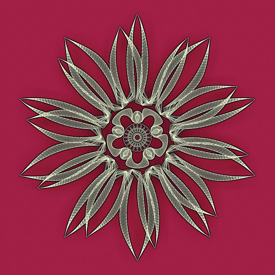 Modern Sunflower Geometric Art Digital Art by Georgiana Romanovna