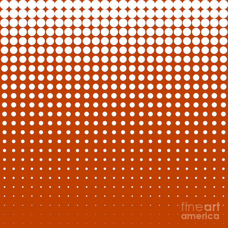Modern techno shrinking polka dots white on mahogany Digital Art by Heidi De Leeuw