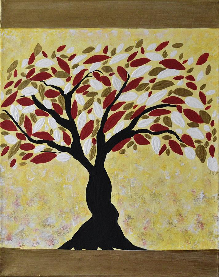 Modern Tree Wall Art-Modern Tree Acrylic Painting- Image 2 out of  3 -Tree of Life Original Painting by Geanna Georgescu