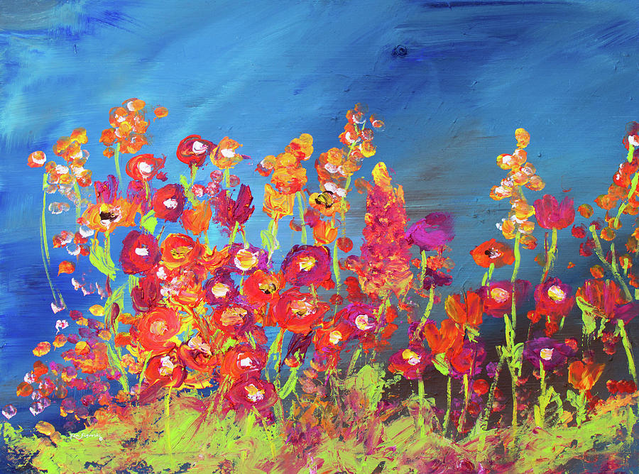 Modern Wild Flower Painting Painting by Ken Figurski
