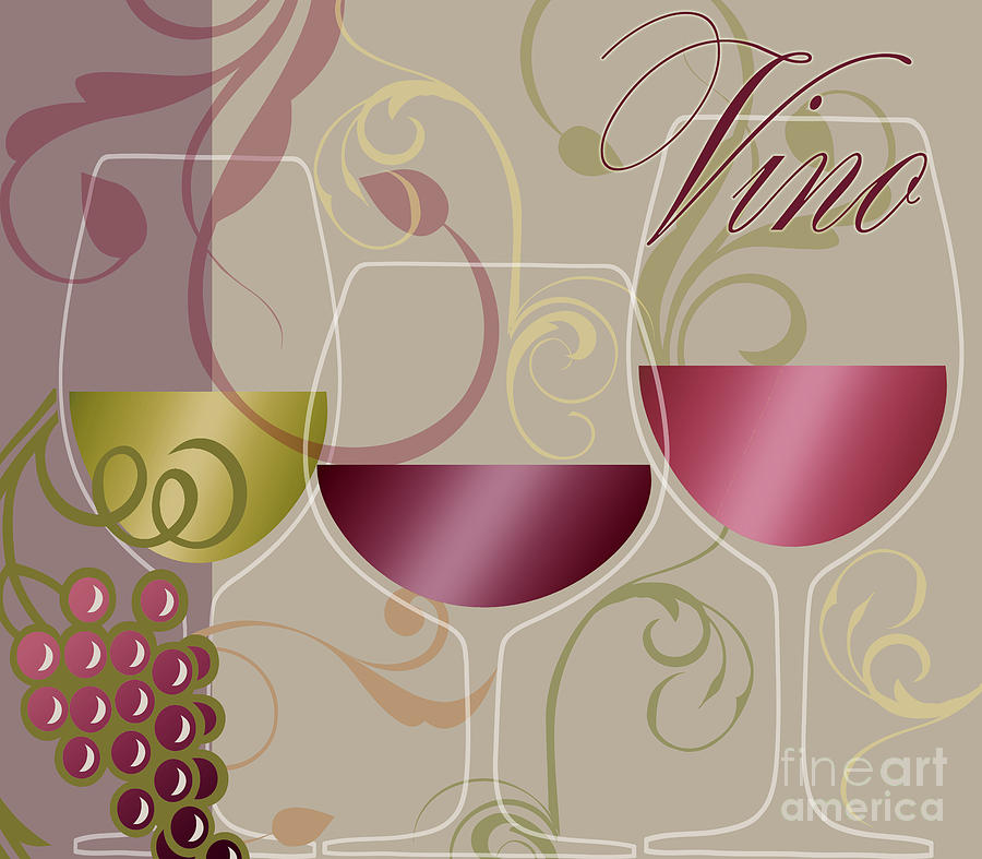 Modern Wine I Painting by Mindy Sommers