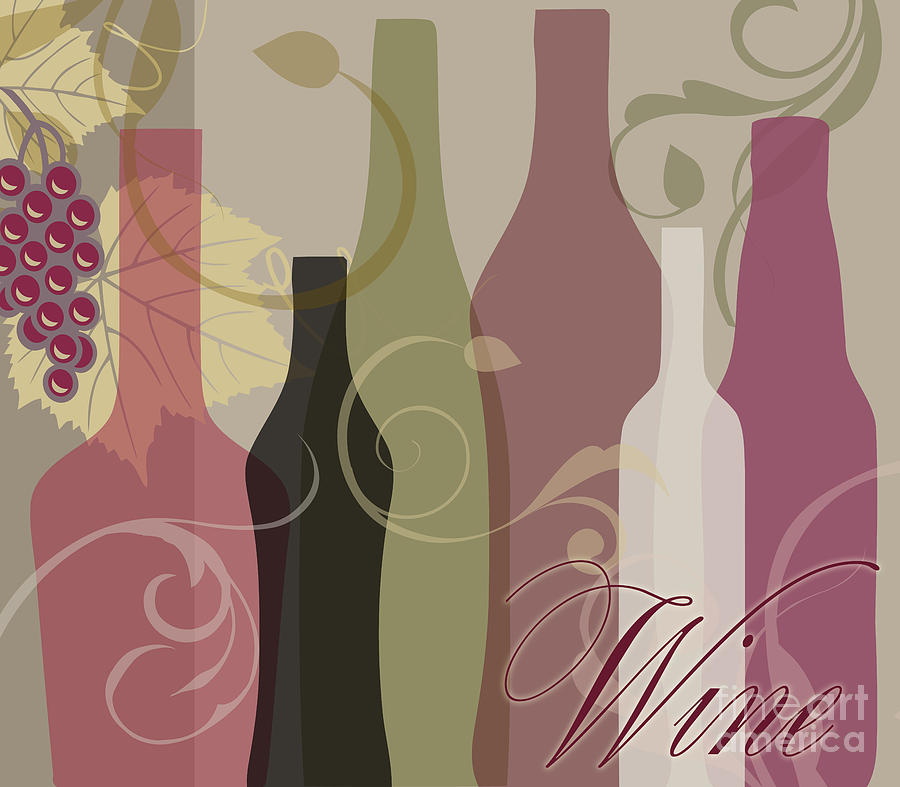 Modern Wine III Painting by Mindy Sommers