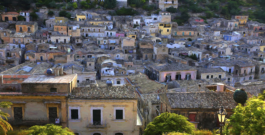 Architecture Digital Art - Modica Sicily by Joseph Vitale