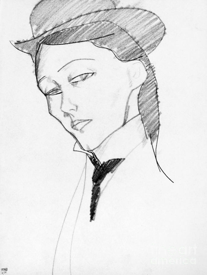 MODIGLIANI WOMAN - to license for professional use visit GRANGER.com Drawing by Granger