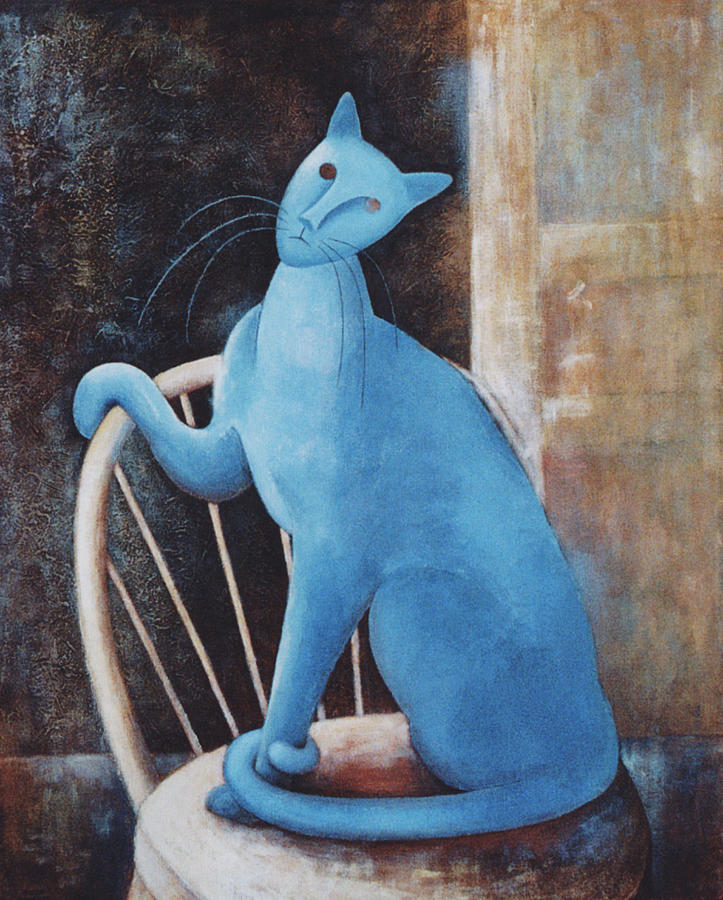 Beethoven Violin Concerto Painting - Modiglianis Cat by Eve Riser Roberts