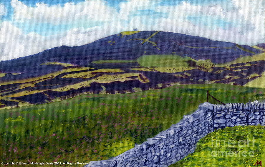 Moel Famau hill painting Painting by Edward McNaught-Davis