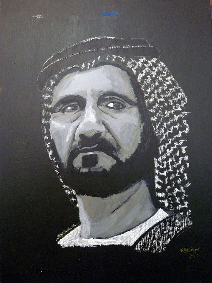 Mohammed bin Rashid Al Maktoum Painting by Richard Le Page